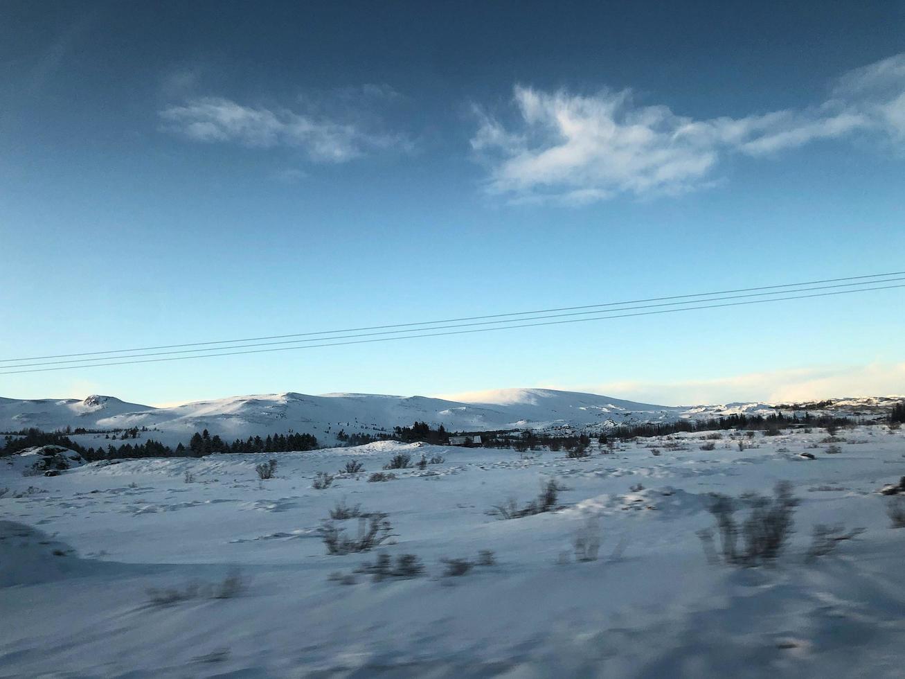 una vista de islandia en el invierno foto