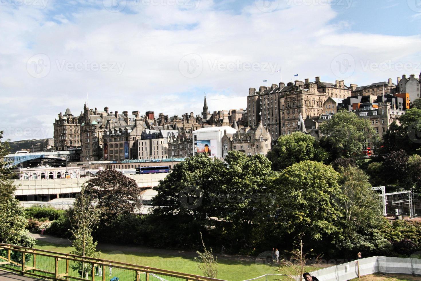 A panoramic view of Edinburgh in Scotland photo
