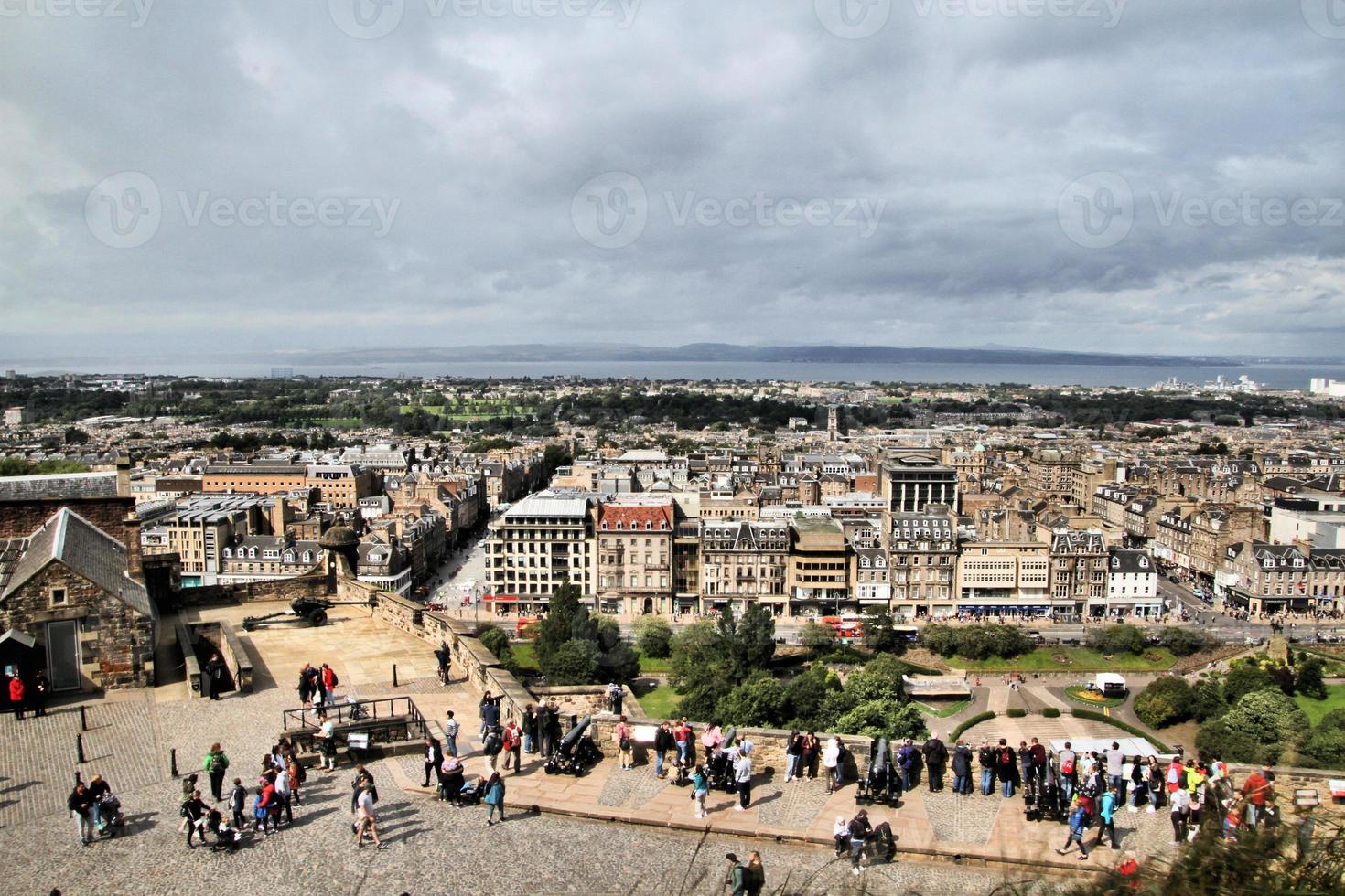 A panoramic view of Edinburgh in Scotland photo