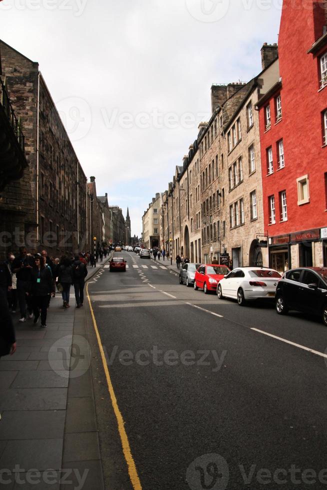 A panoramic view of Edinburgh in Scotland photo