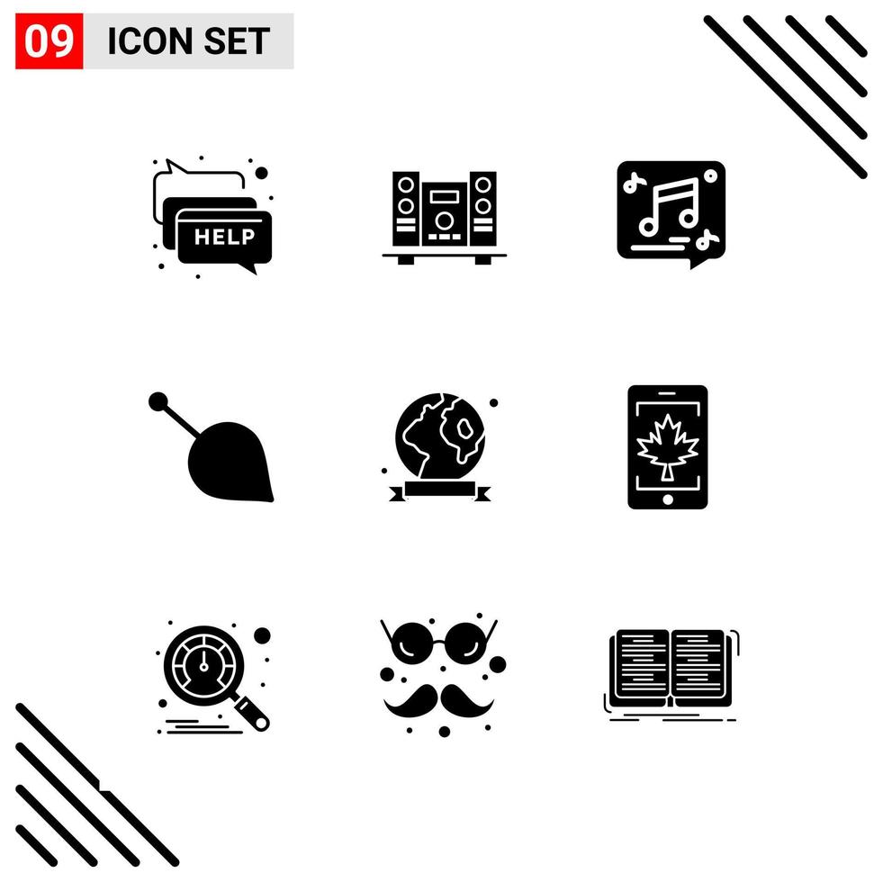 Pixle Perfect Set of 9 Solid Icons Glyph Icon Set for Webite Designing and Mobile Applications Interface vector