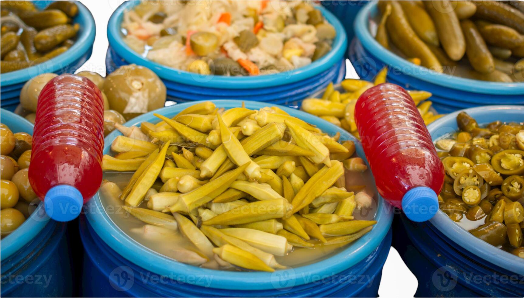 Homemade pickled fermented preserved vegetables for longterm storage