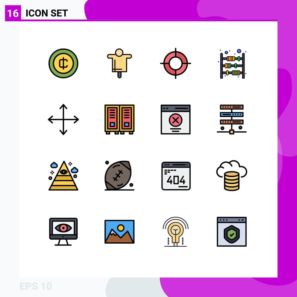 conjunto de 16 iconos de interfaz de usuario modernos símbolos signos para flechas dinero vacaciones finanzas contador elementos de diseño de vectores creativos editables