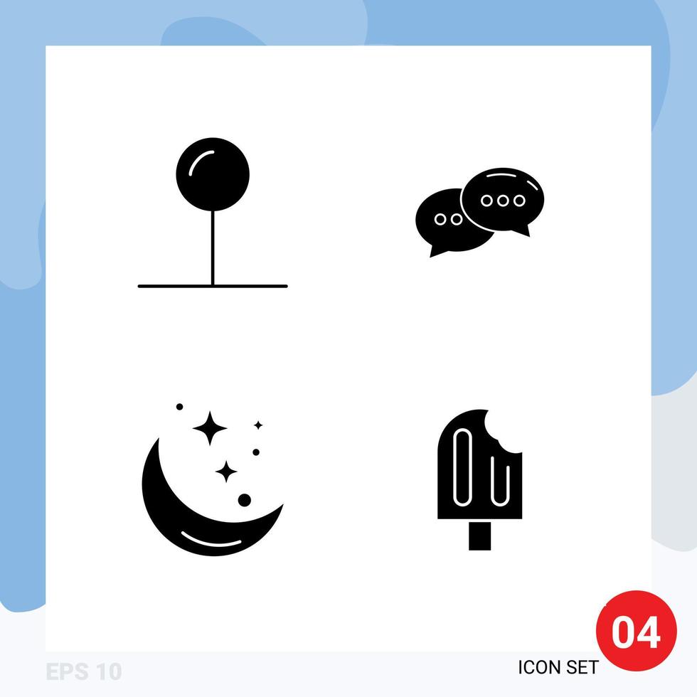 Stock Vector Icon Pack of 4 Line Signs and Symbols for coordinate star chat dialogue space Editable Vector Design Elements
