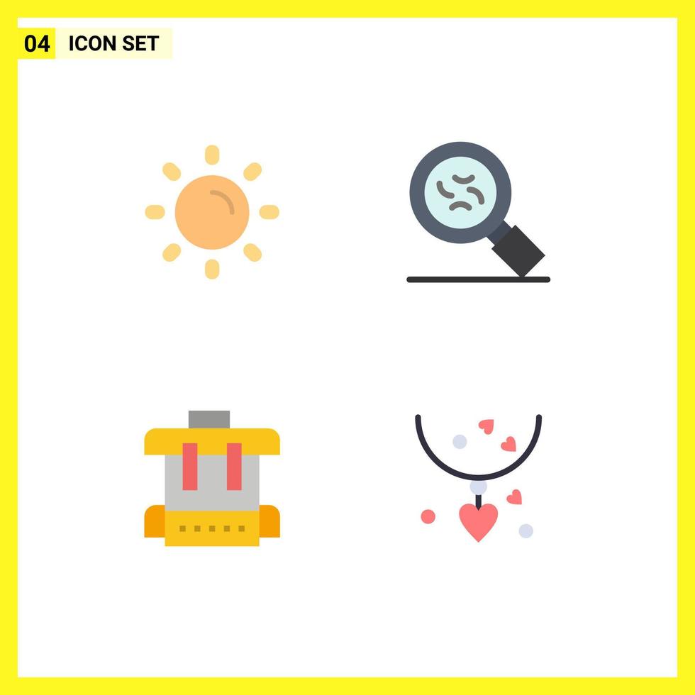 Stock Vector Icon Pack of 4 Line Signs and Symbols for brightness school shine virus gift Editable Vector Design Elements