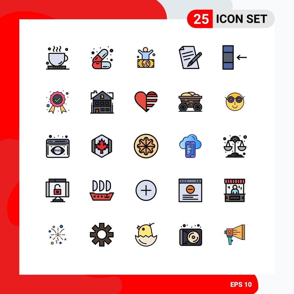 25 Creative Icons Modern Signs and Symbols of column pen billionaire education rich Editable Vector Design Elements