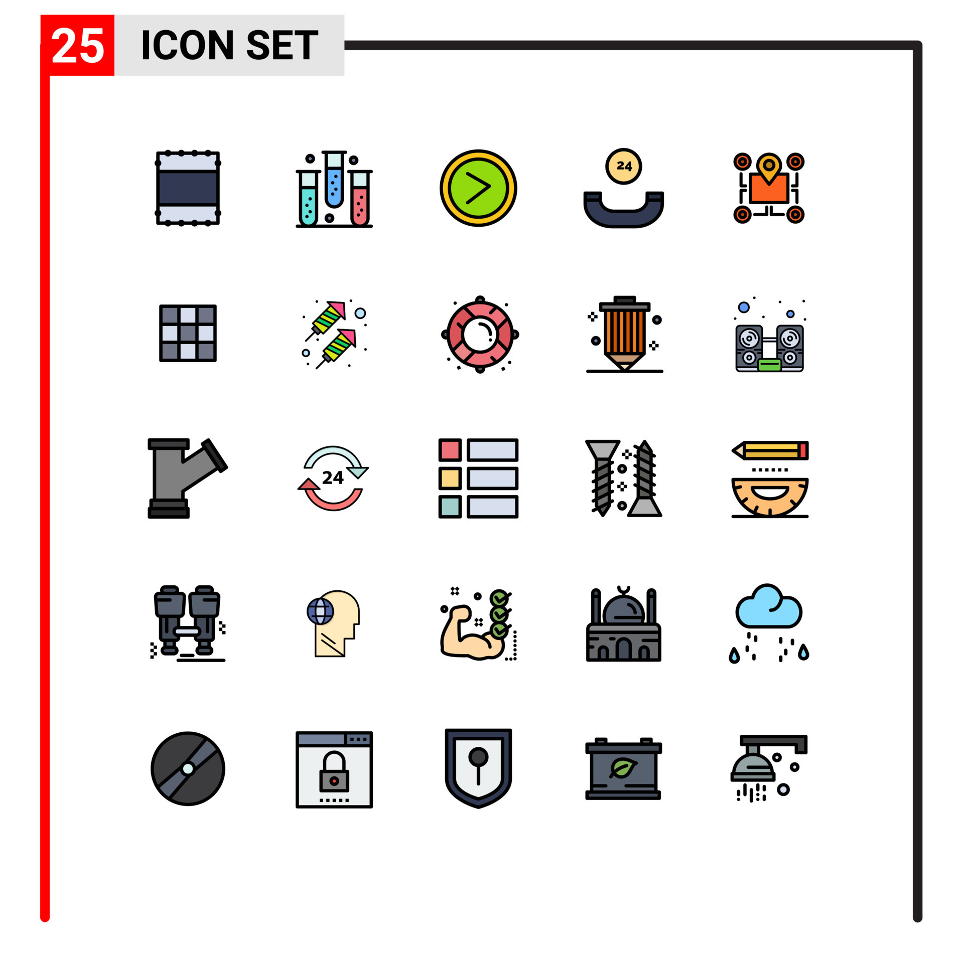 Filled Line Flat Color Pack Of 25 Universal Symbols Of Area Map Filled Line Flat Color Pack Of 25 Universal Symbols Of Area Map