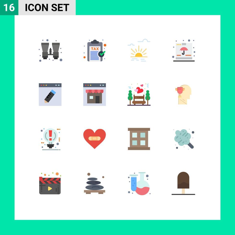 16 Universal Flat Colors Set for Web and Mobile Applications shipping fragile revenue container spring Editable Pack of Creative Vector Design Elements