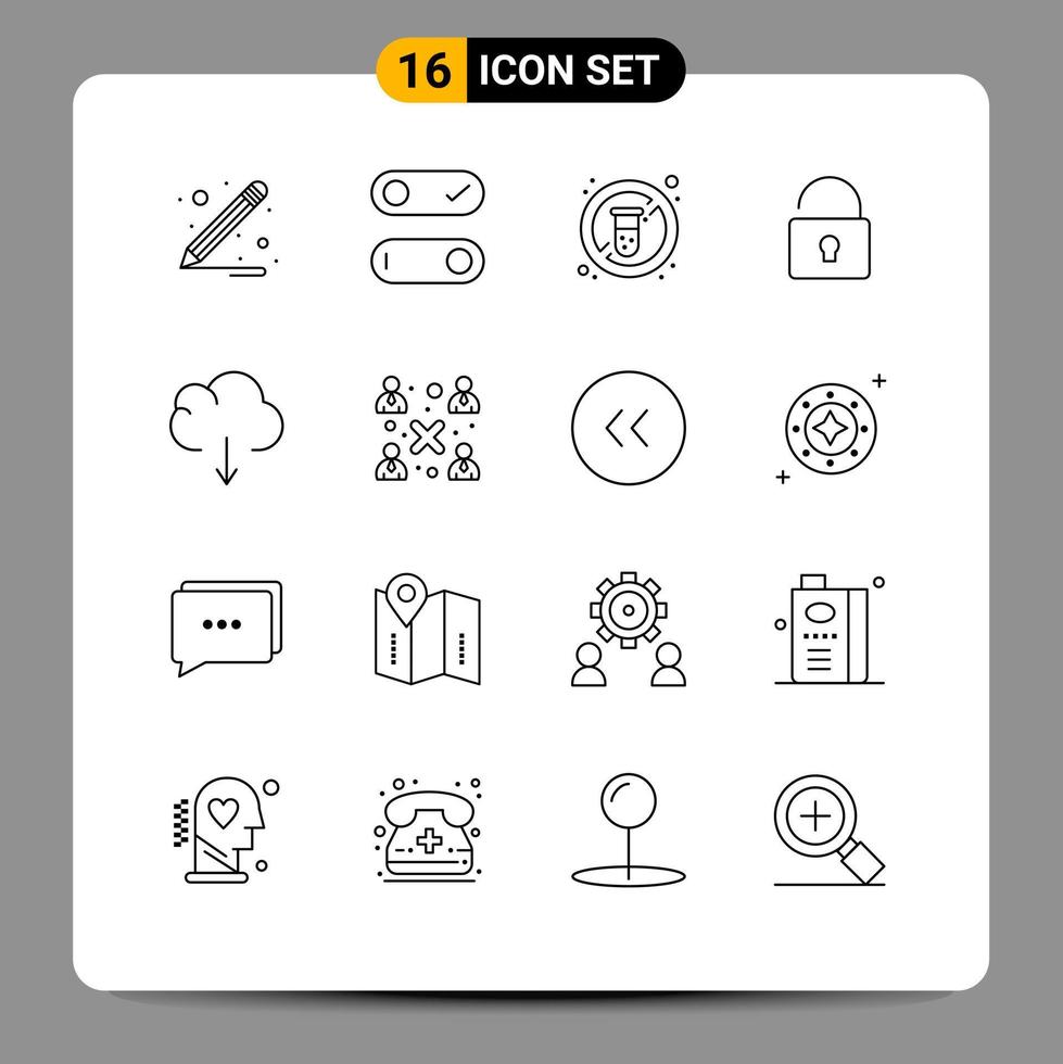 16 iconos creativos, signos y símbolos modernos de personas, medicina empresarial, descargar elementos de diseño vectorial editables en la nube vector