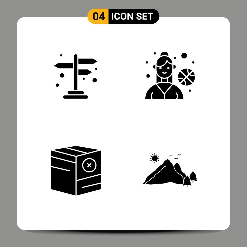 Pictogram Set of Simple Solid Glyphs of direction e cross road outdoor game shipping Editable Vector Design Elements