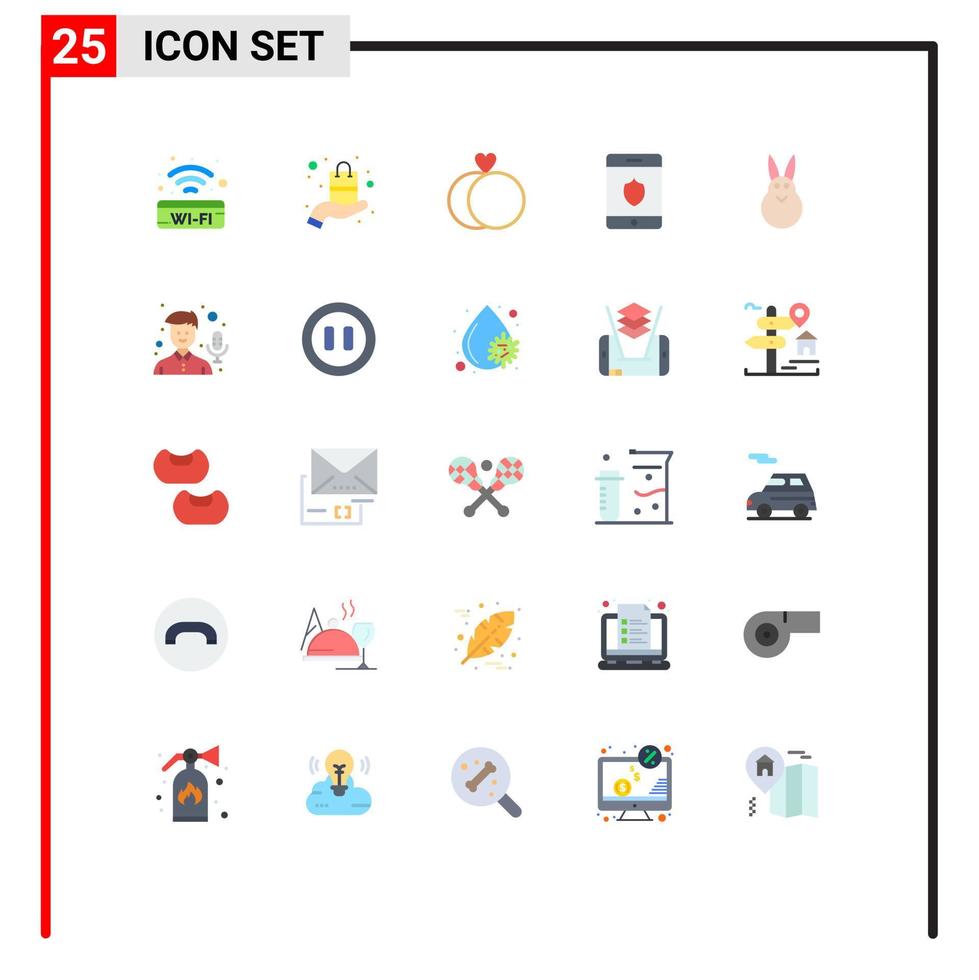 25 iconos creativos signos y símbolos modernos de conejo pascua matrimonio conejito escudo elementos de diseño vectorial editables vector