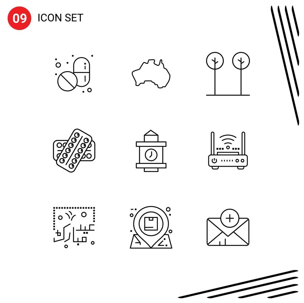 9 User Interface Outline Pack of modern Signs and Symbols of train tablet eco drugs medicine Editable Vector Design Elements