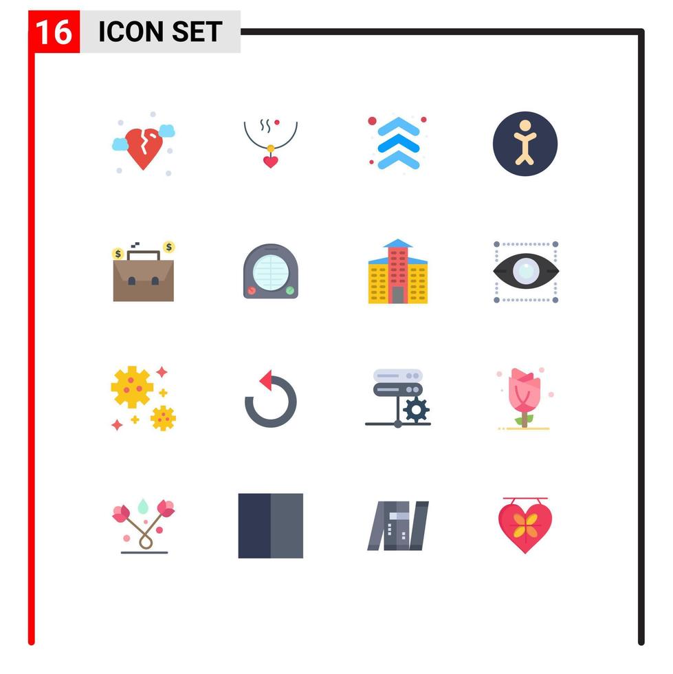 Set of 16 Modern UI Icons Symbols Signs for budget person wedding human direction Editable Pack of Creative Vector Design Elements