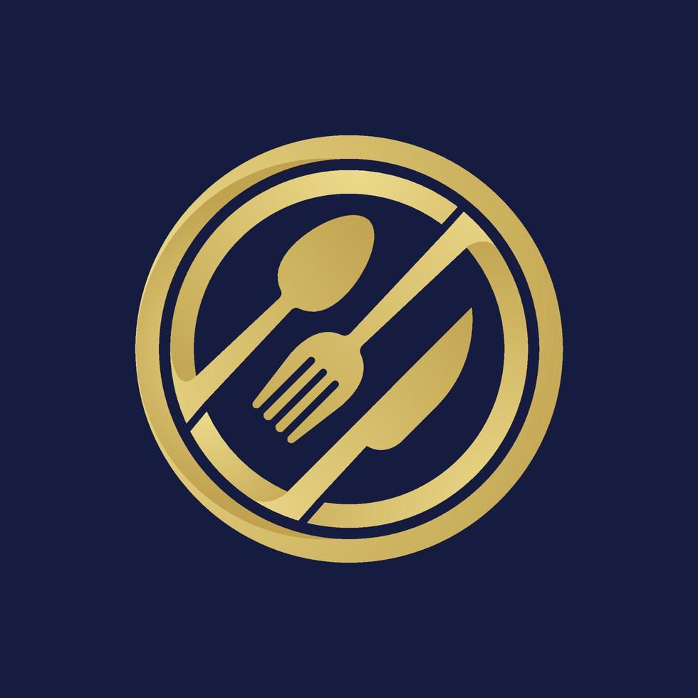plantilla de diseño de logotipo de restaurante redondeado de lujo vector
