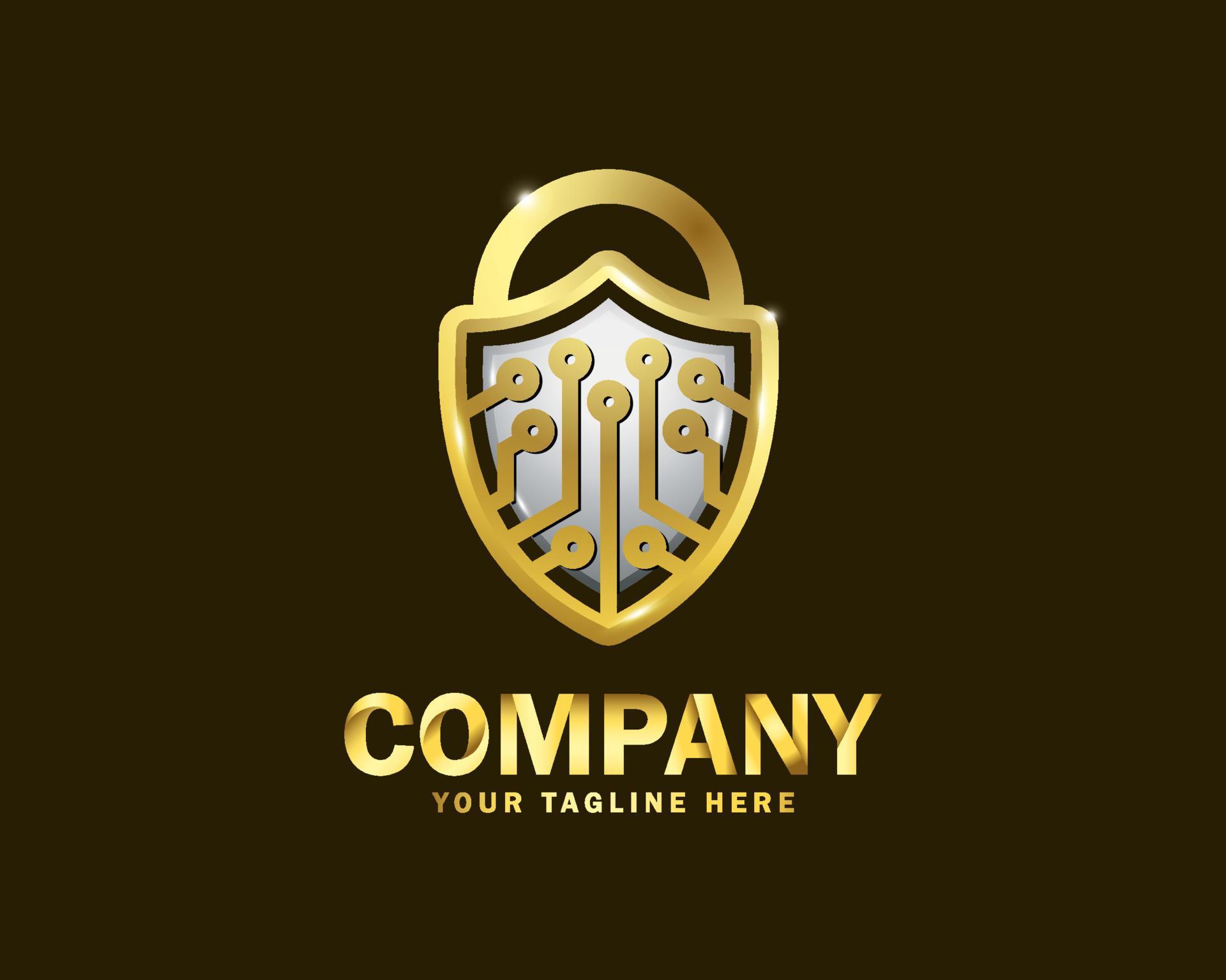 luxury gold protection shield logo design template 14796787 Vector Art