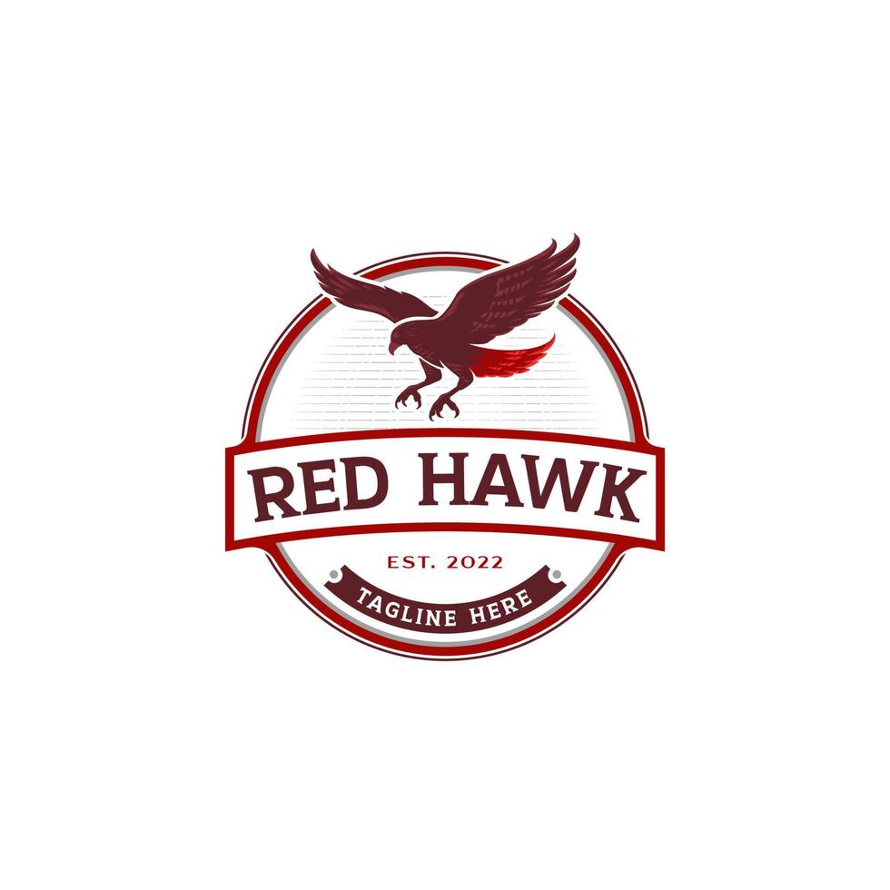 inspiración de plantilla de diseño de logotipo de águila de halcón rojo vector