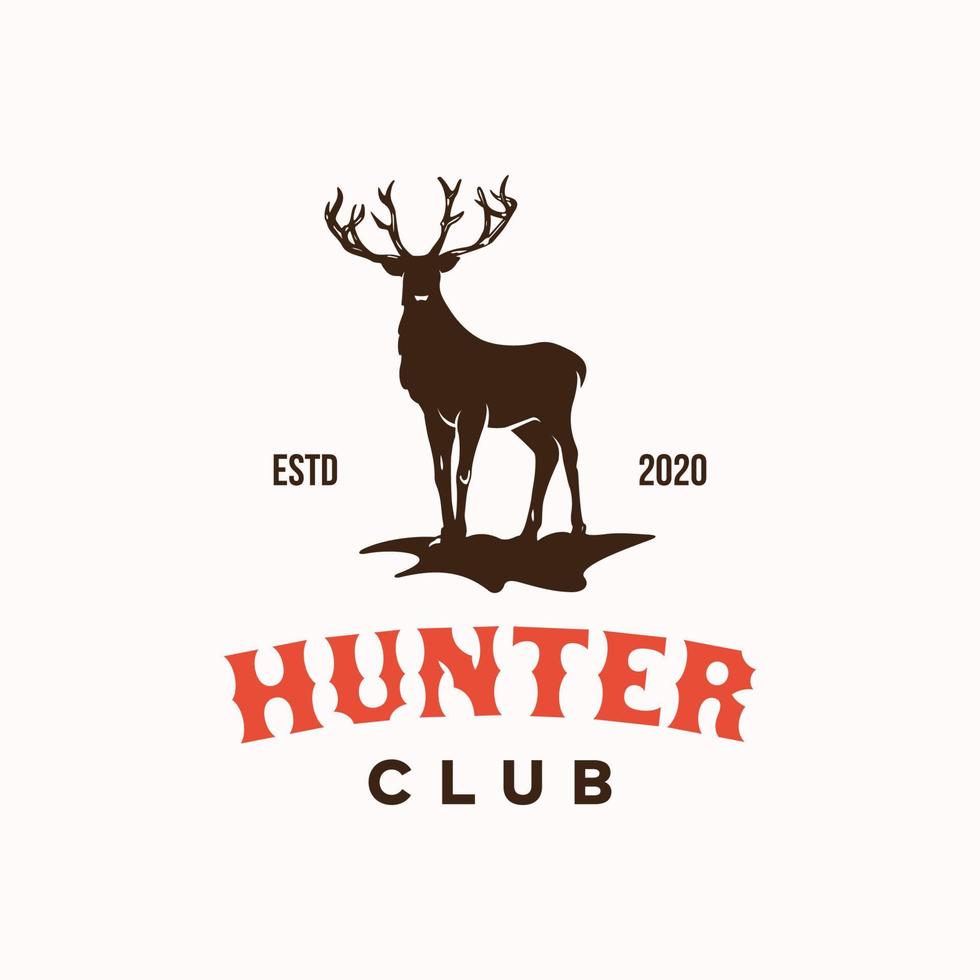 Deer Hunter Club Logo Design Template vector