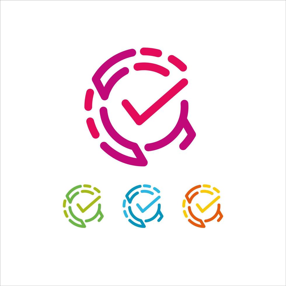 fingerprint check logo design template vector
