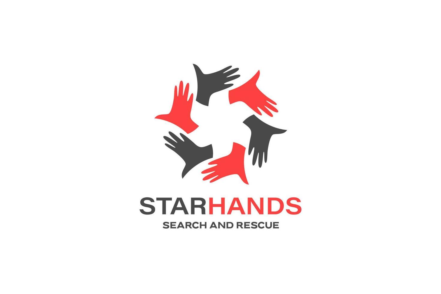 Star Hands Logo Design Template vector