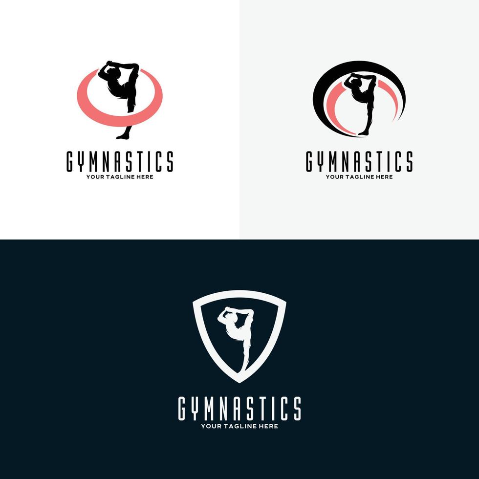 conjunto de plantillas de diseño de logotipo de gimnasia vector