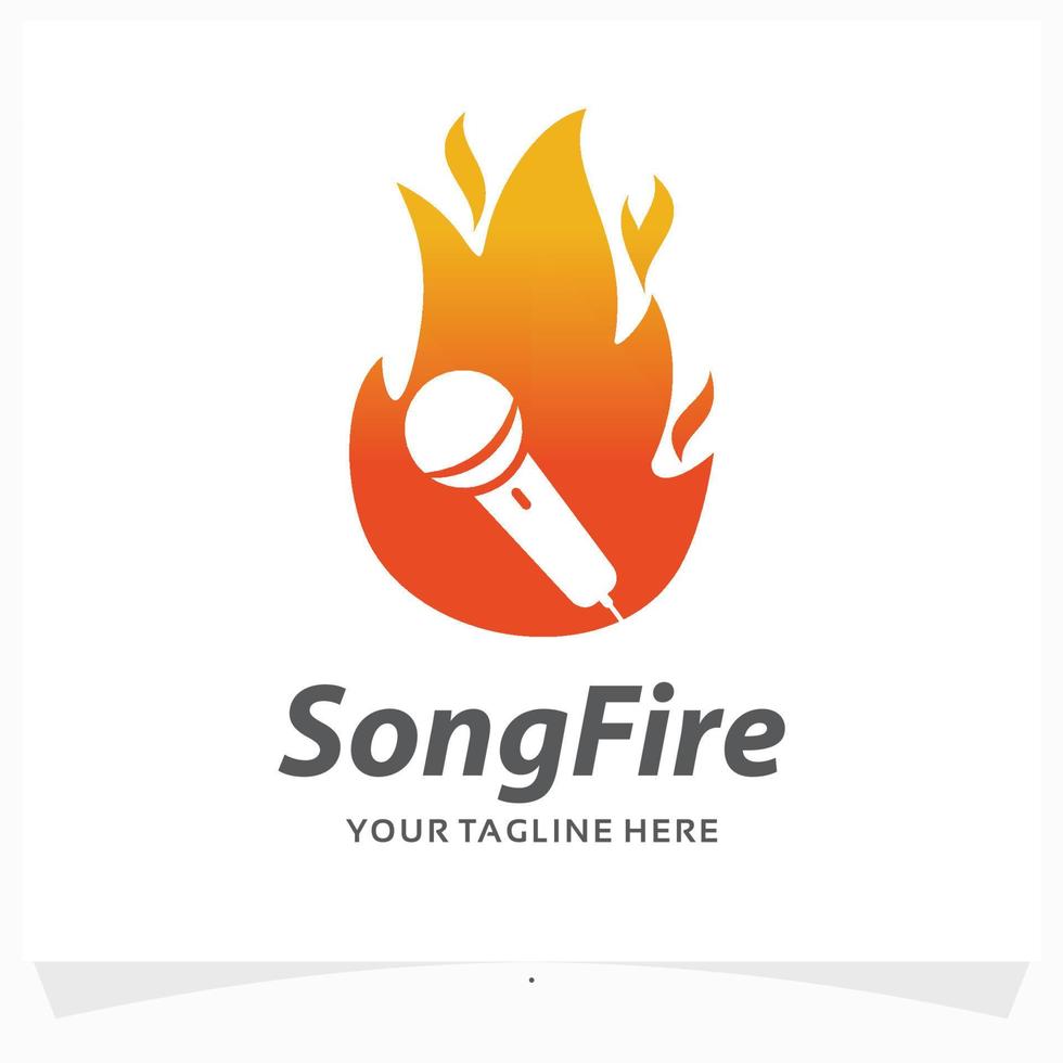 song fire logo design template vector