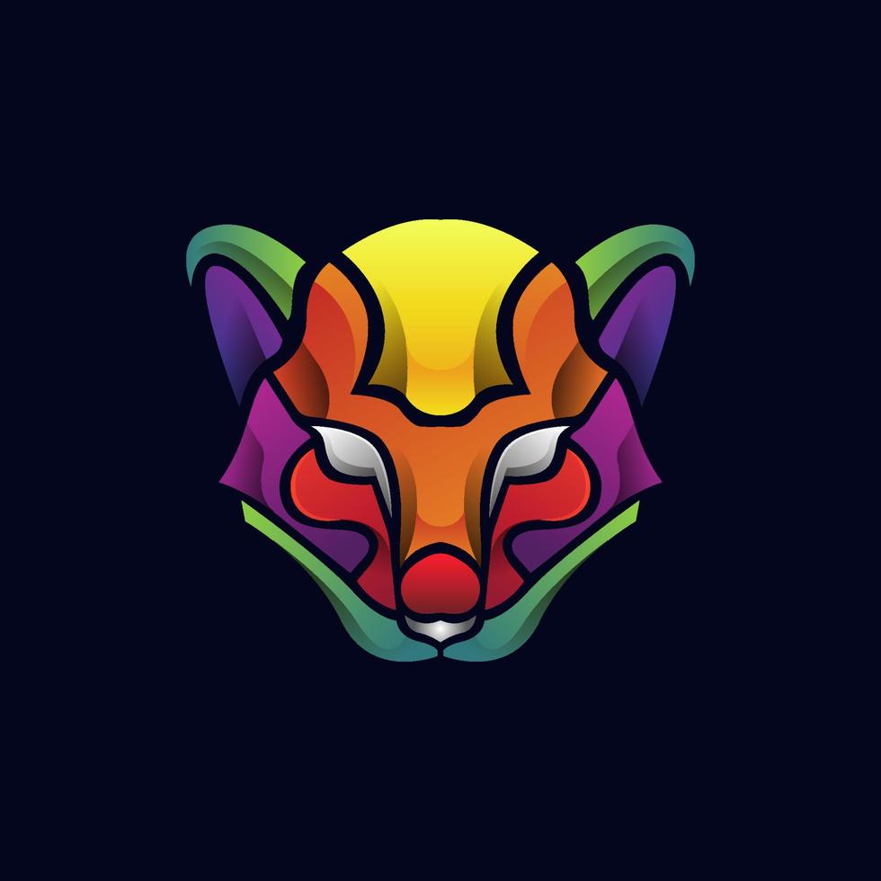 ilustración de plantilla de diseño de logotipo de gato colorido vector