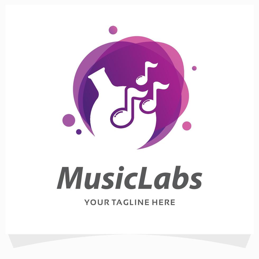 plantilla de diseño de logotipo de laboratorios de música vector