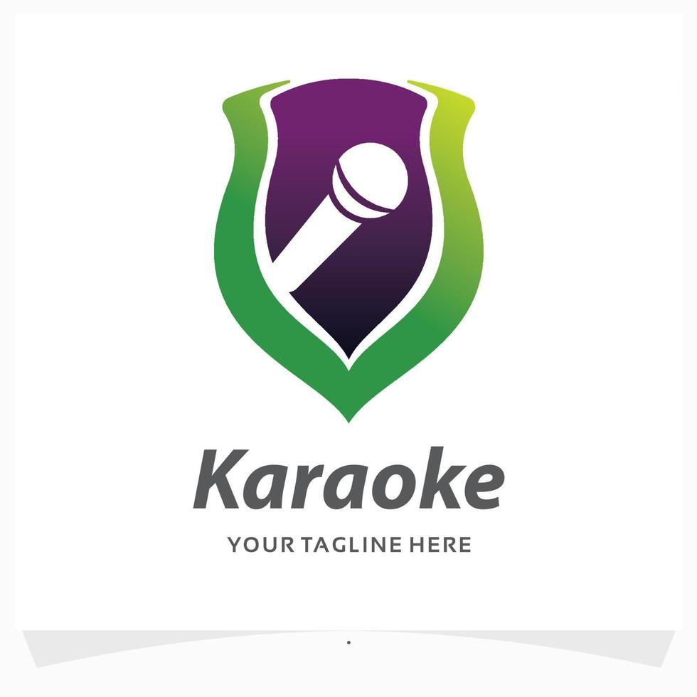 karaoke application logo design template vector