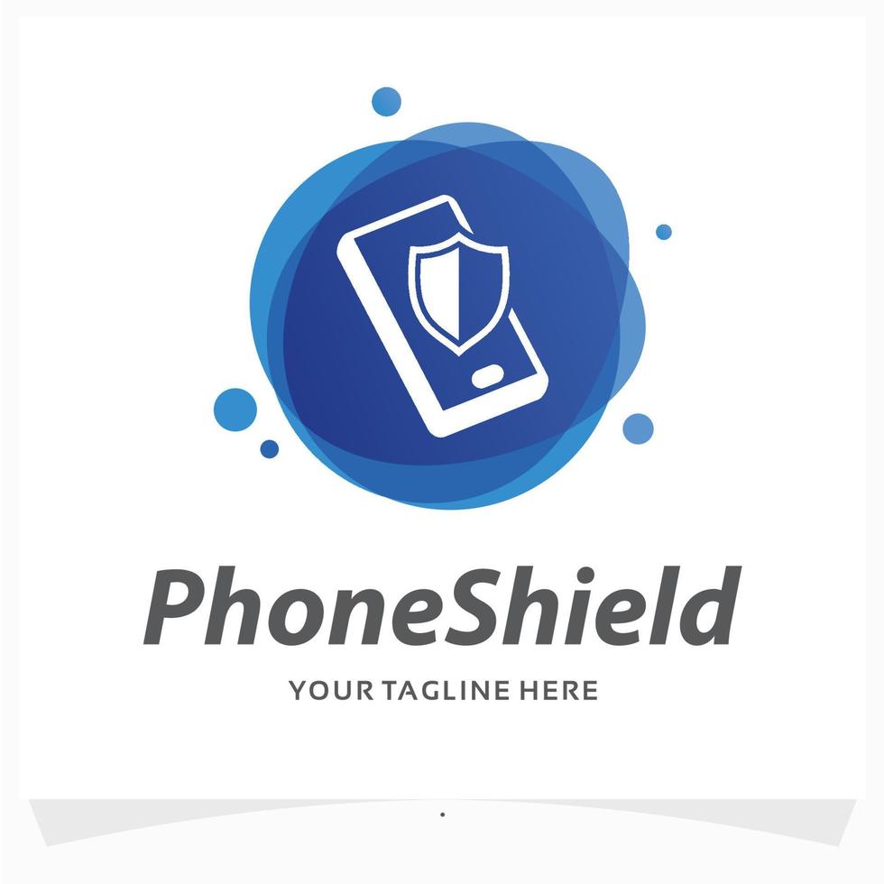 phone shield logo design template vector