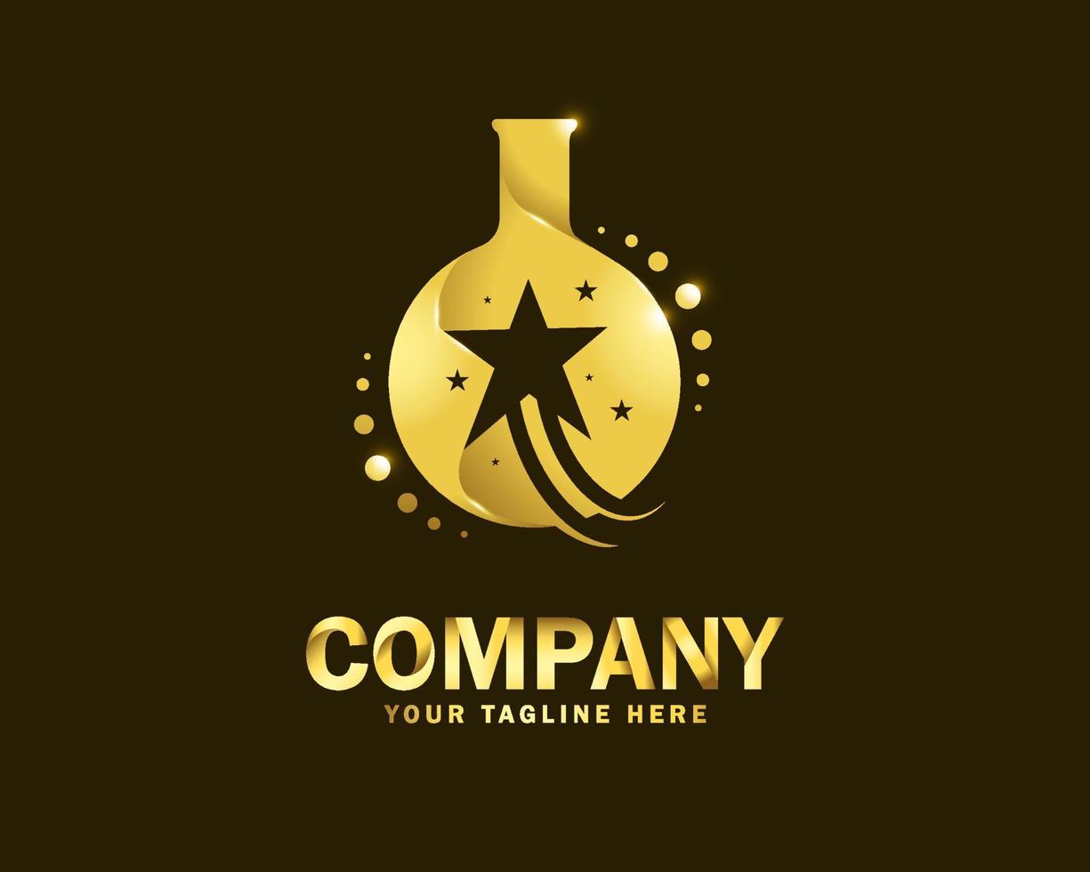 luxury gold star lab logo design template 14797025 Vector Art at Vecteezy