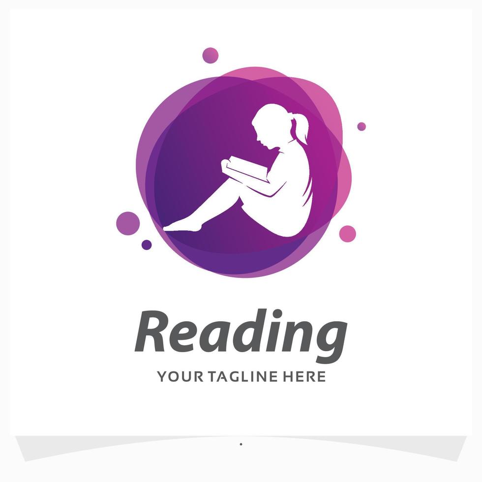 reading logo design template vector