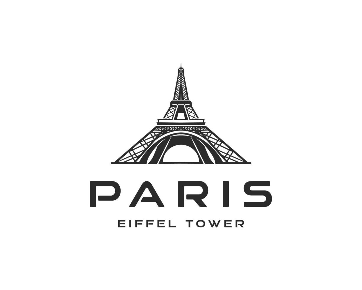 paris eiffel tower logo design vector illustration