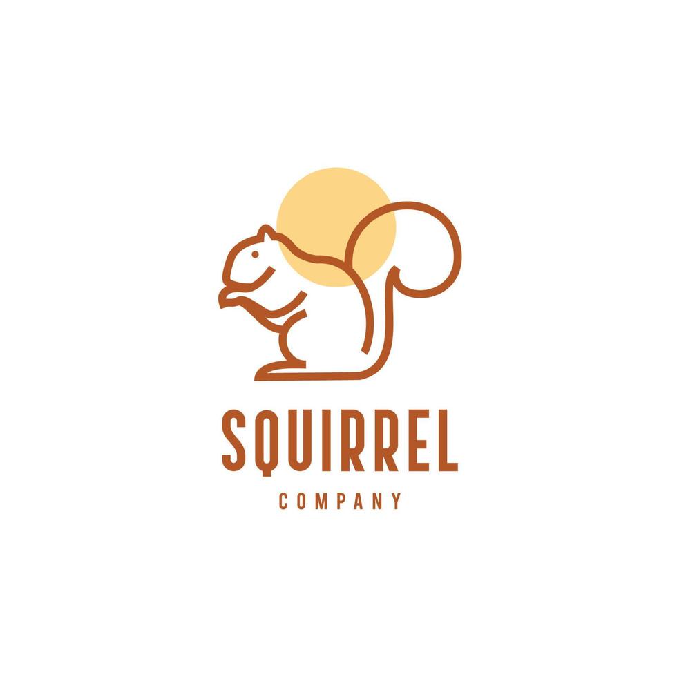 Squirrel Logo Design Template Inspiration - Vector