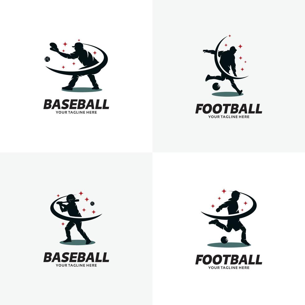 conjunto de plantillas de diseño de logotipo deportivo vector