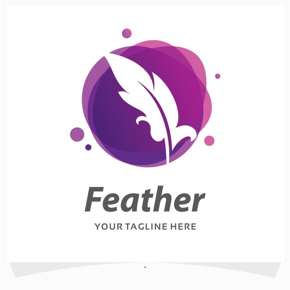 feather logo design template vector