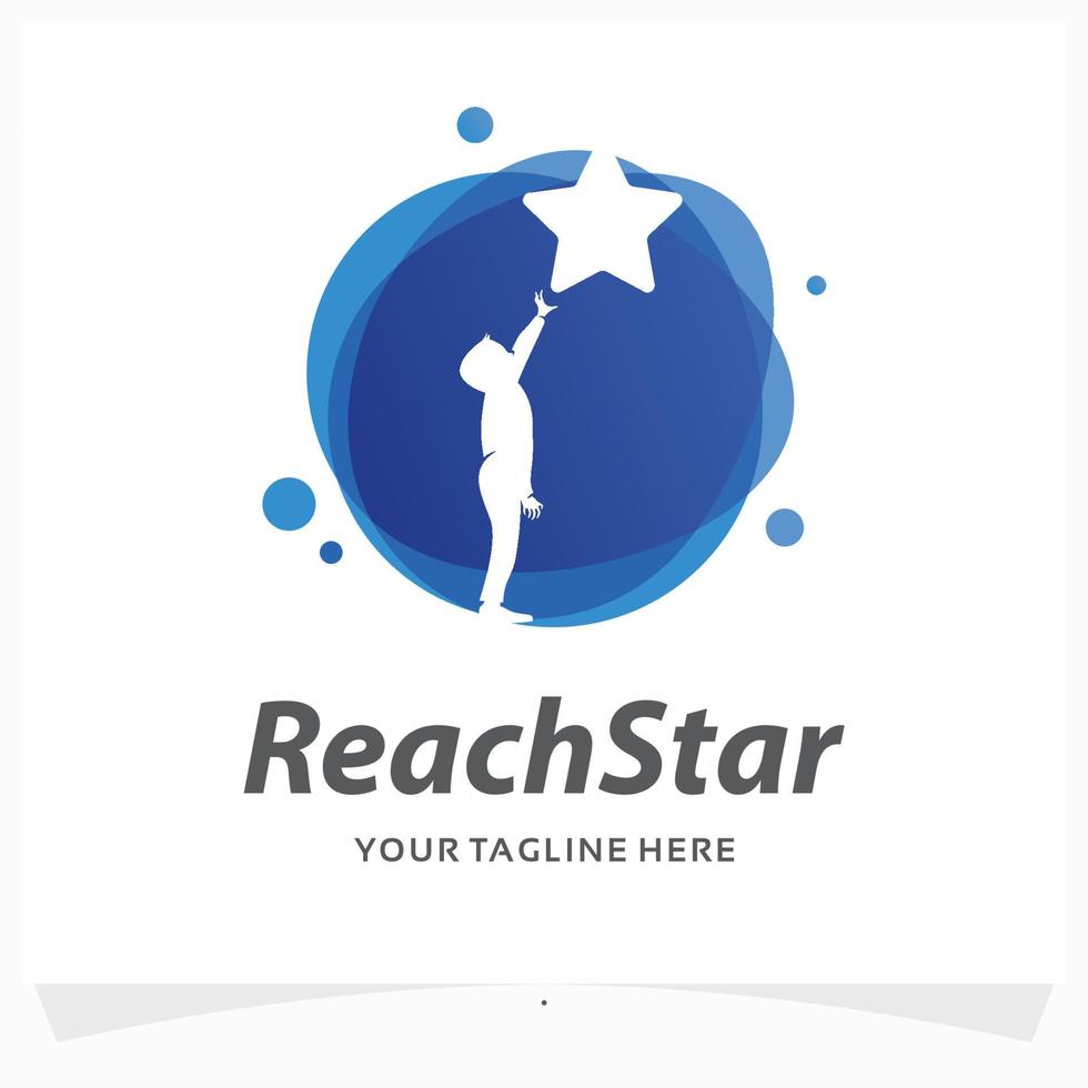 reach star logo design template vector