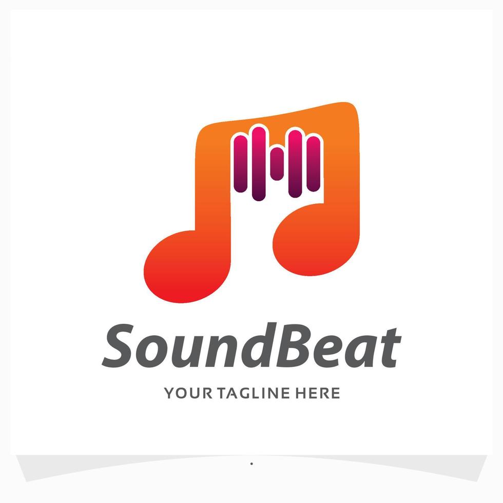 sound beat logo design template vector