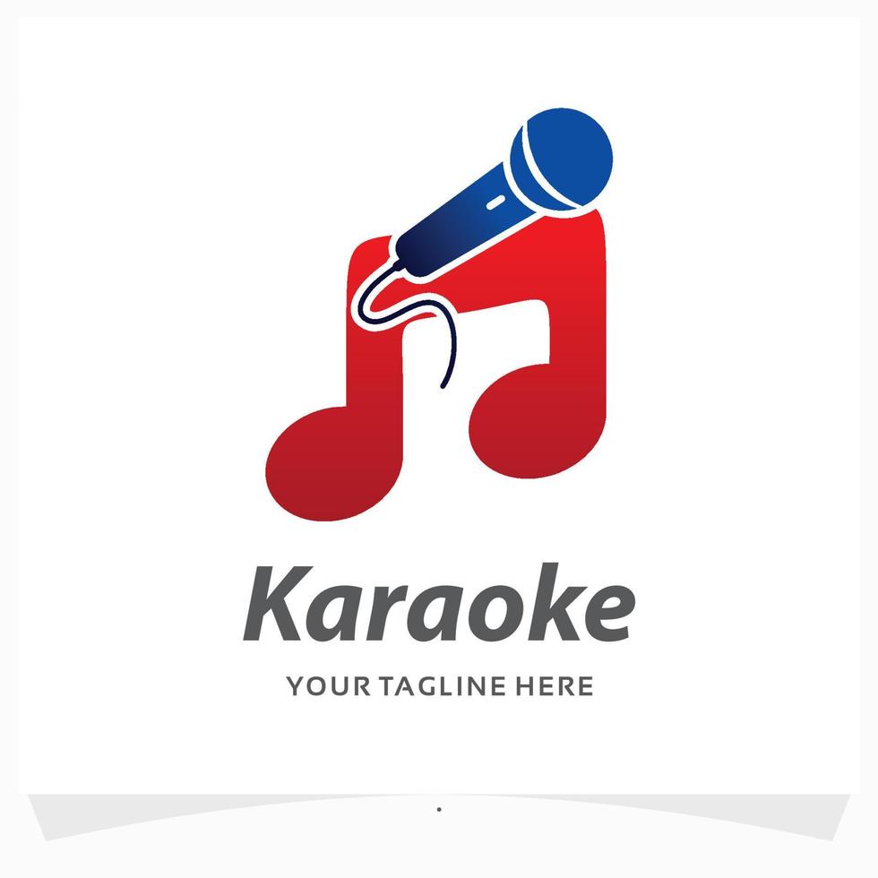 karaoke logo design template vector