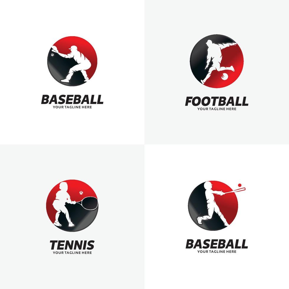 conjunto de plantillas de diseño de logotipo deportivo vector