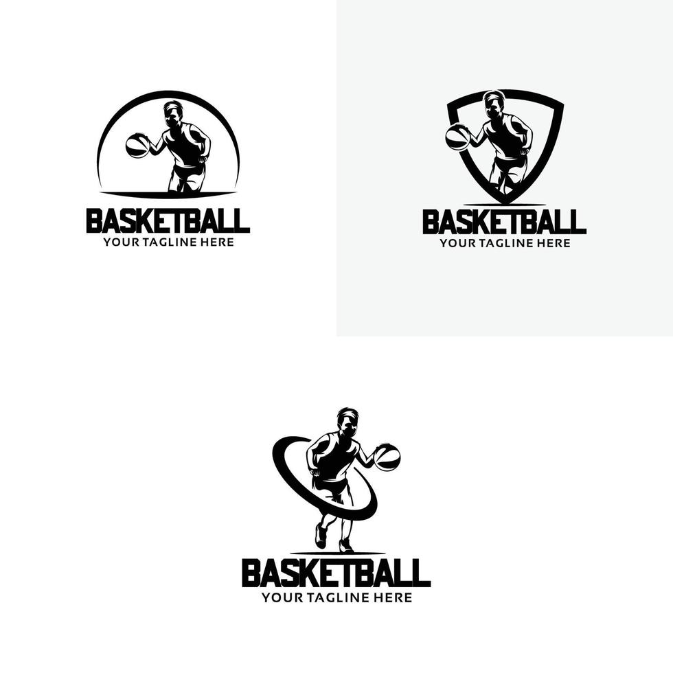 conjunto de plantillas de diseño de logotipo de baloncesto vector