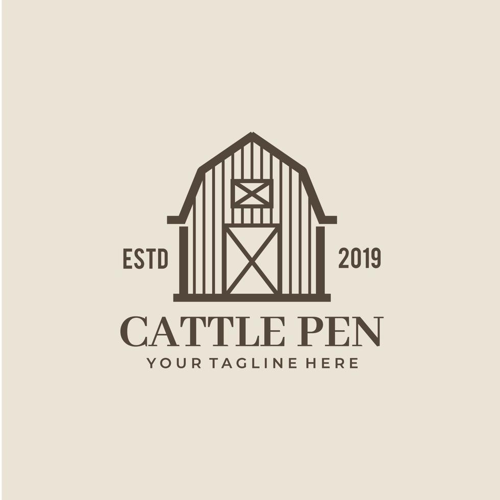Cattle Pen Logo Design Template Inspiration - Vector