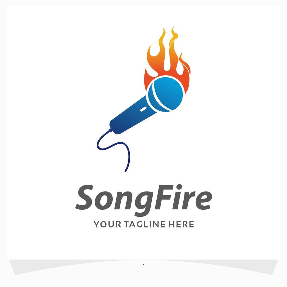 song fire logo design template vector