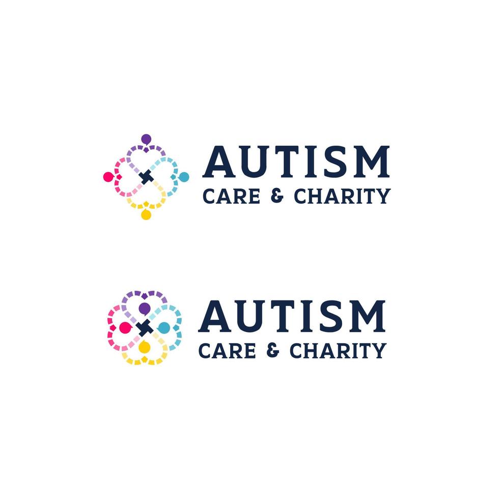 Autism care and charity logo design template inspiration vector