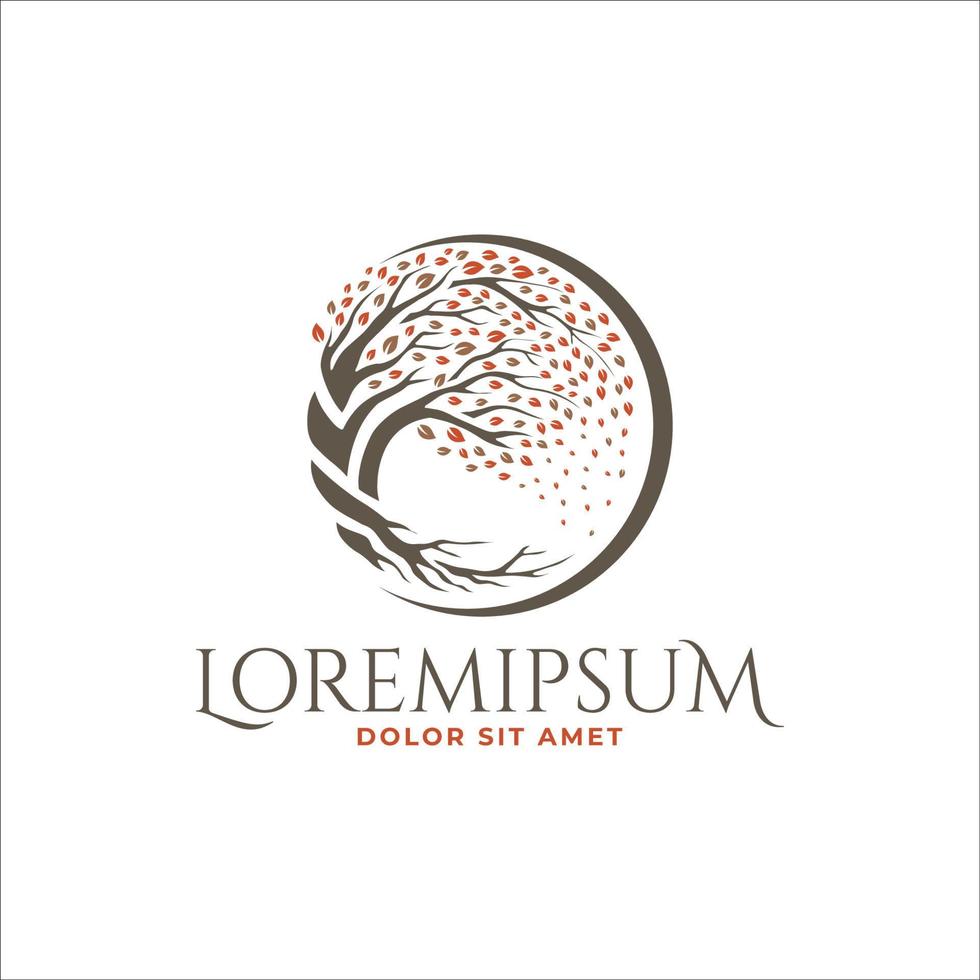 abstract rounded tree logo design template inspiration vector