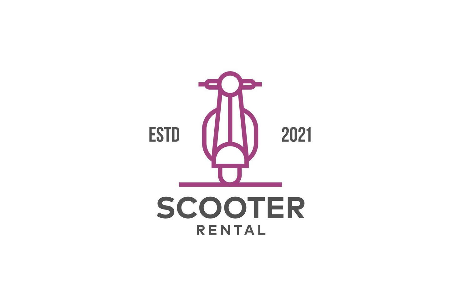 plantilla de diseño de logotipo de línea de alquiler de scooters vector