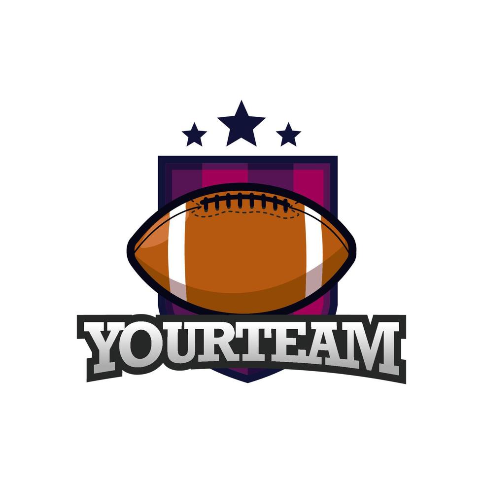 plantilla de diseño de logotipo de emblema deportivo de fútbol americano o rugby vector