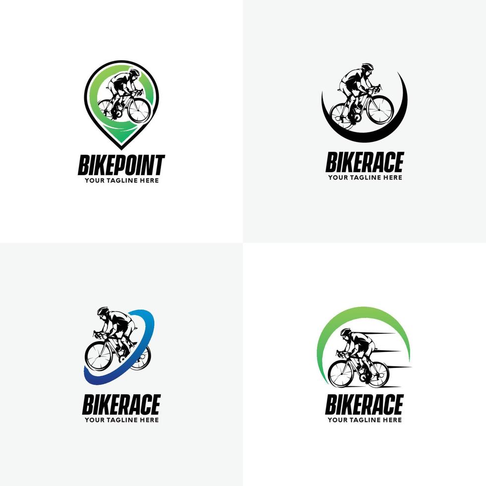Set of Cycling Logo Design Templates vector