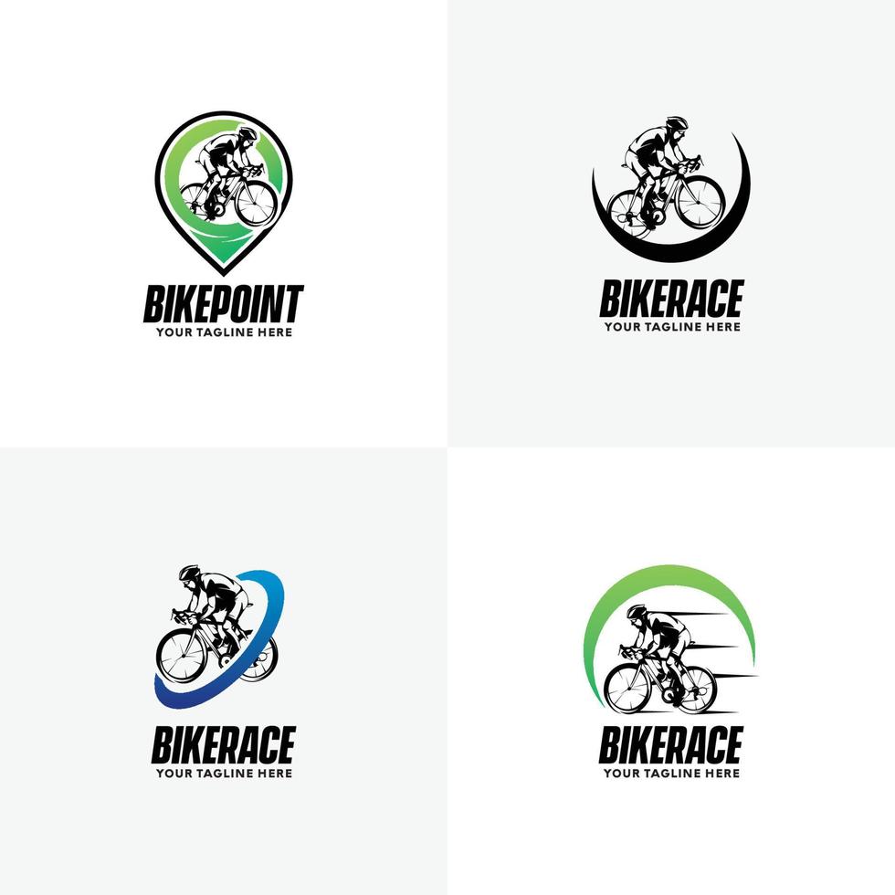 conjunto de plantillas de diseño de logotipos de ciclismo vector