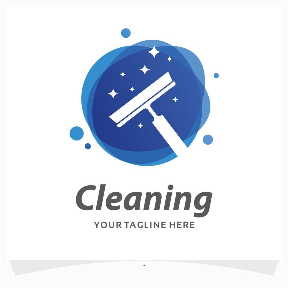 cleaning service logo design template vector