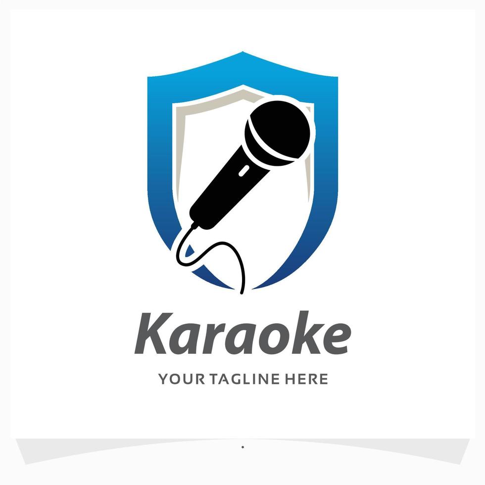 karaoke application logo design template vector